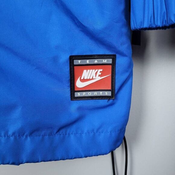 VTG 90s Nike Mens Windbreaker Jacket Size Medium Blue Hooded Full Zip White Tag - Picture 4 of 9
